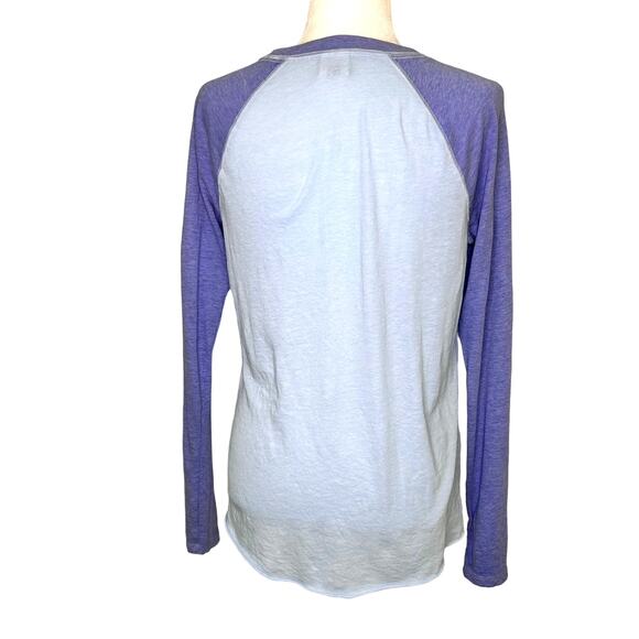 Victoria's Secret Blue Colorblock Baseball Style Raglan Sleeve T-shirt - Picture 3 of 7